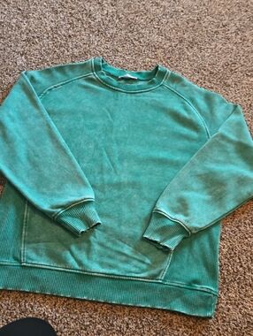 Zenana Outfitters Green-Teal Crewneck Sweatshirt